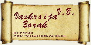 Vaskrsija Borak vizit kartica